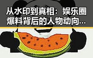 从水印到真相：娱乐圈爆料背后的人物动向与变化